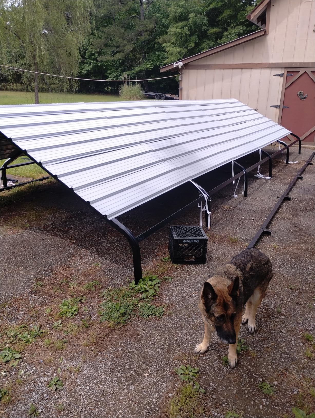 GarveeLife 12x20 ft Metal Carport, Reinforced Frame and Steel Roof for All-Weather Use, Permanent Shelter for Bass Boats, Full-Sized Pickup Trucks, and Tractors customer photo 1