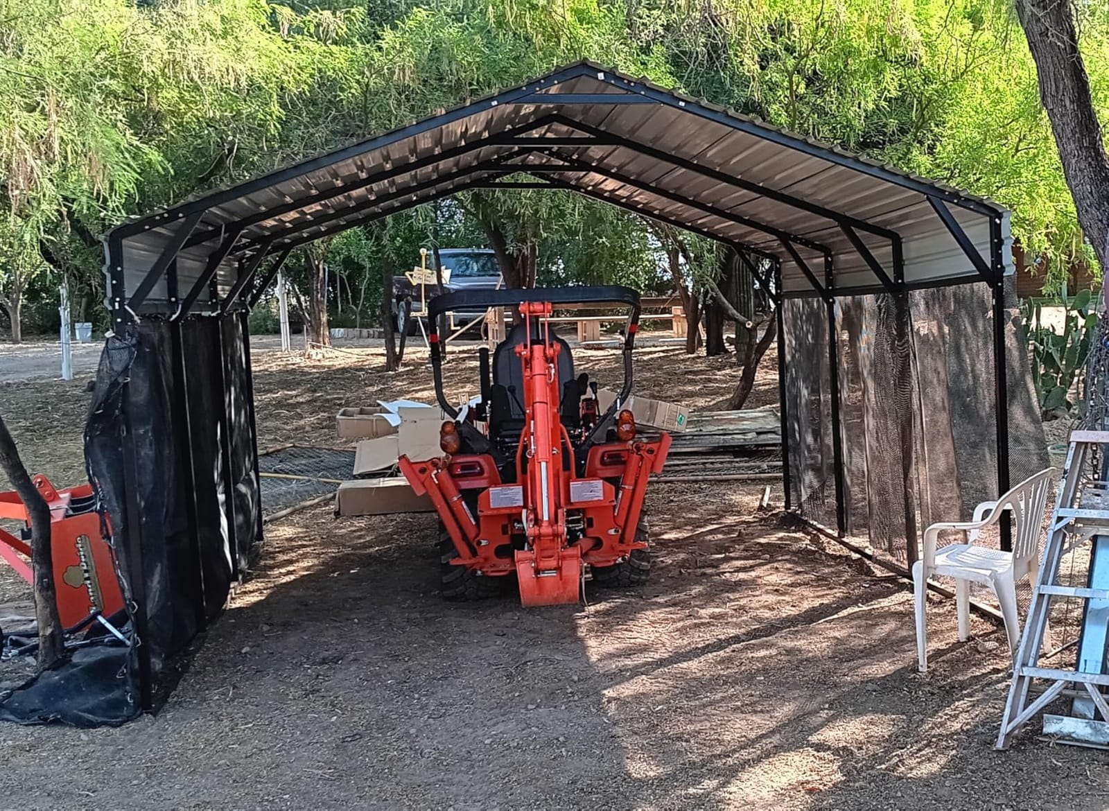 GarveeLife 12x25 ft Metal Carport Oversized, Reinforced Frame and Steel Roof for All-Weather Use, Permanent Shelter for Bass Boats, Full-Sized Pickup Trucks, and Tractors customer photo 2