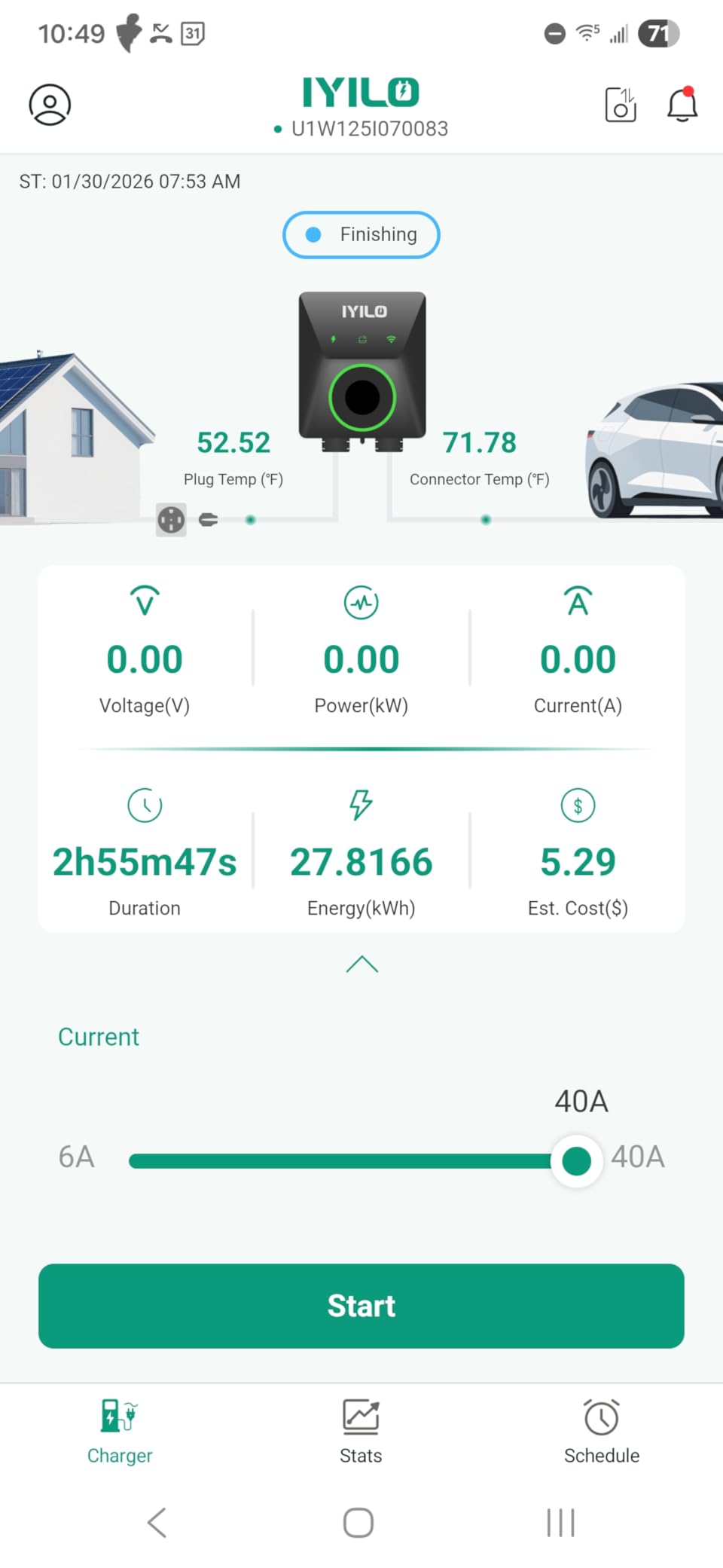 Upgraded Version Level 2 EV Charger, 40A /9.6KW or 48A/11.5KW | Compatible with Dual Installation Methods: NEMA 14-50P or Hardwired, Power Sharing, DLB, Temp Sensors, Smart APP, UL/ETL customer photo 1