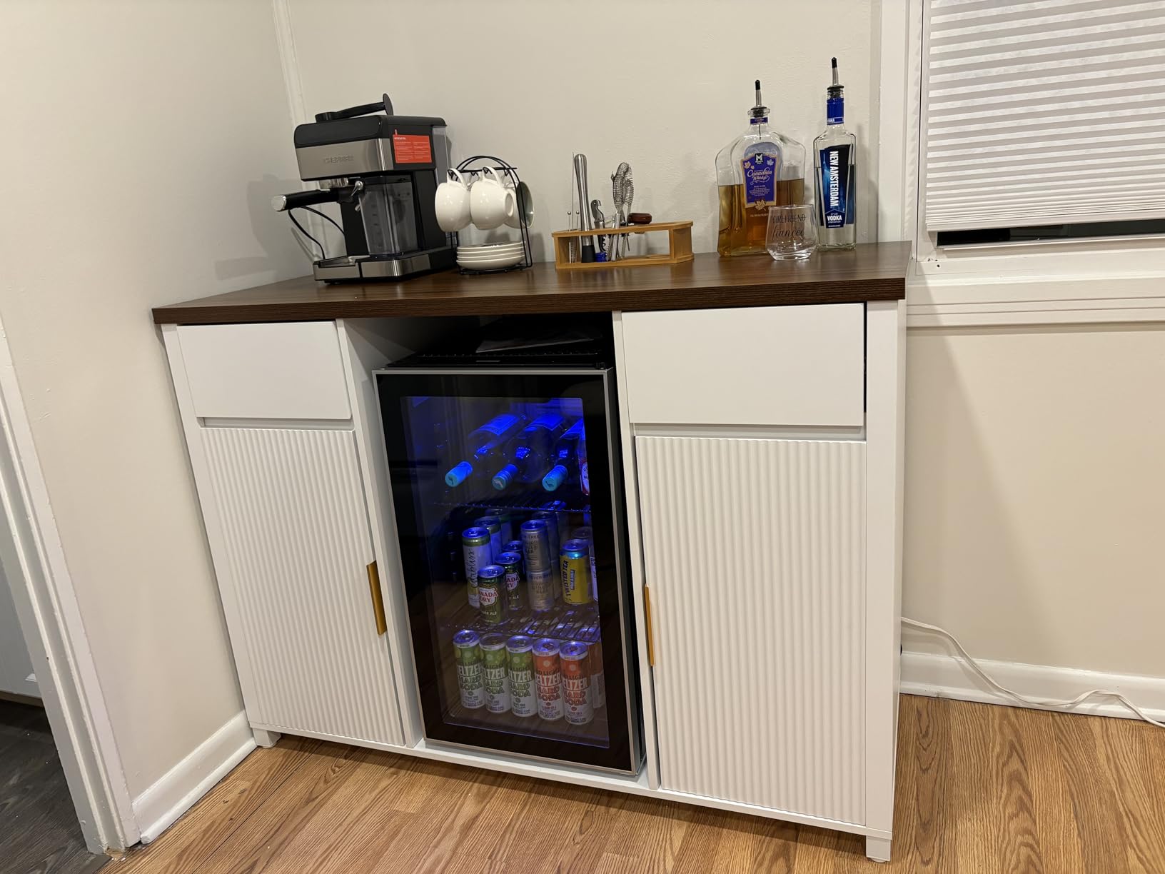 Antarctic Star 12 Bottle Wine Cooler Beverage Refrigerator Mini Fridge Clear Glass Door Quiet Counter Top Cellar for Beer Soda Bar 1.3 cu.ft customer photo 1