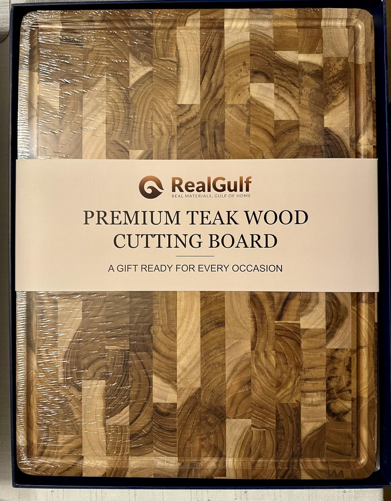 17x13 End Grain Teak Cutting Board with Juice Groove, Non-Slip | Rubber Feet for Stability, Thick Solid Wood Chopping Block for Meat & Steak, Kitchen Countertop Prep Board customer photo 2
