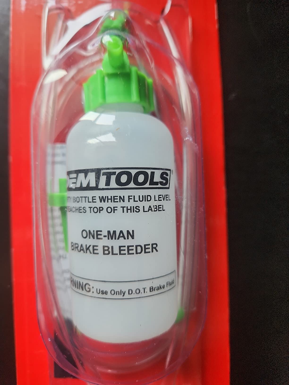 OEMTOOLS 25036 Bleed-O-Matic One-Man Brake Bleeder Kit, Featuring An Opaque Brake Bleed Bottle / Transparent Hoses and Tapered Fittings, No Mess Brake Fluid Bleeding , Multi color(Packaging May Vary) customer photo 1