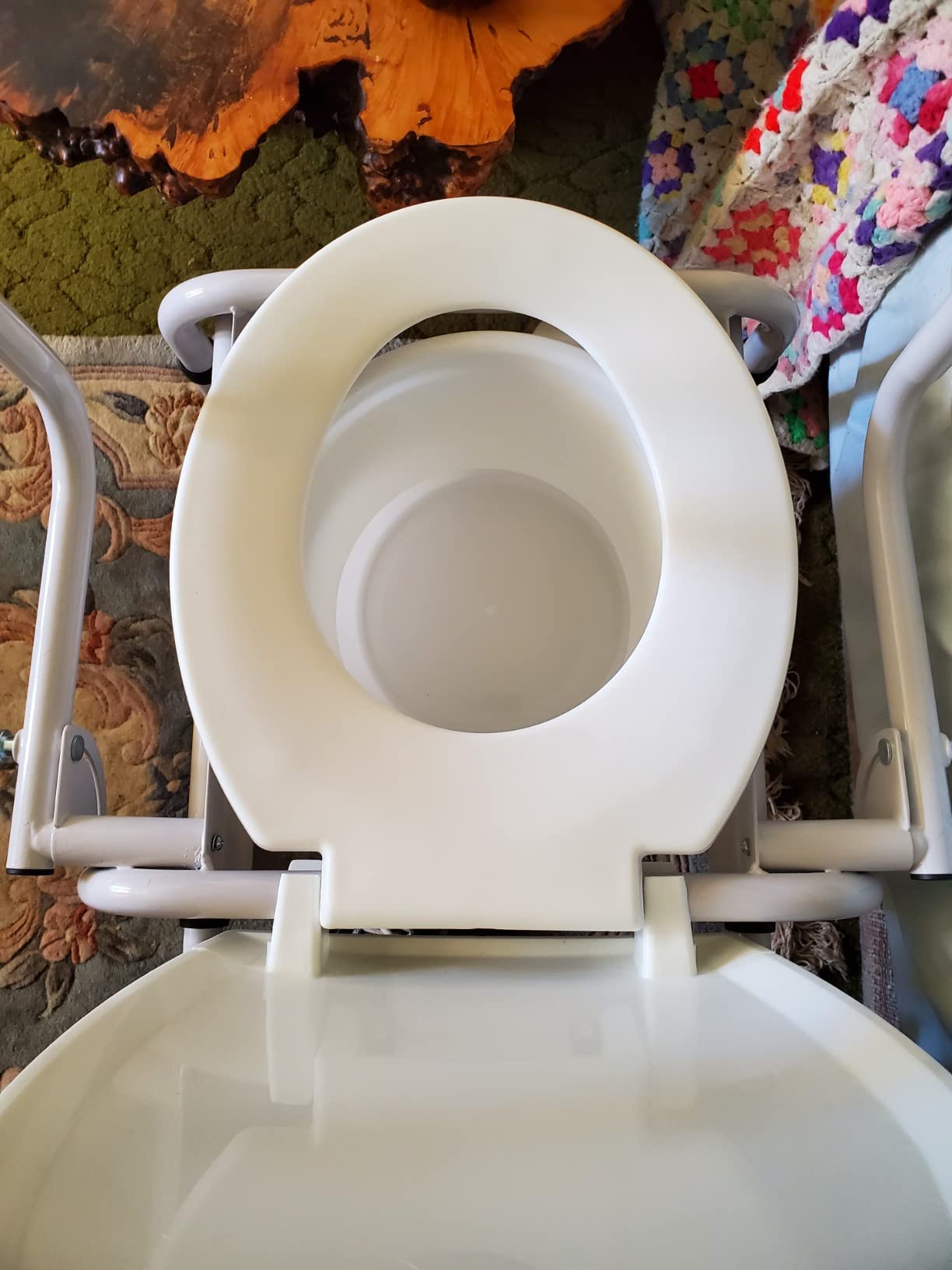DMI Portable Toilet for Adults, Deluxe Commode for The Elderly, FSA HSA Eligible, Drop Arm Commode for Easy Transfers, Steel Portable Toilet or Porta Potty, Easy No Tool Assembly, White customer photo 1