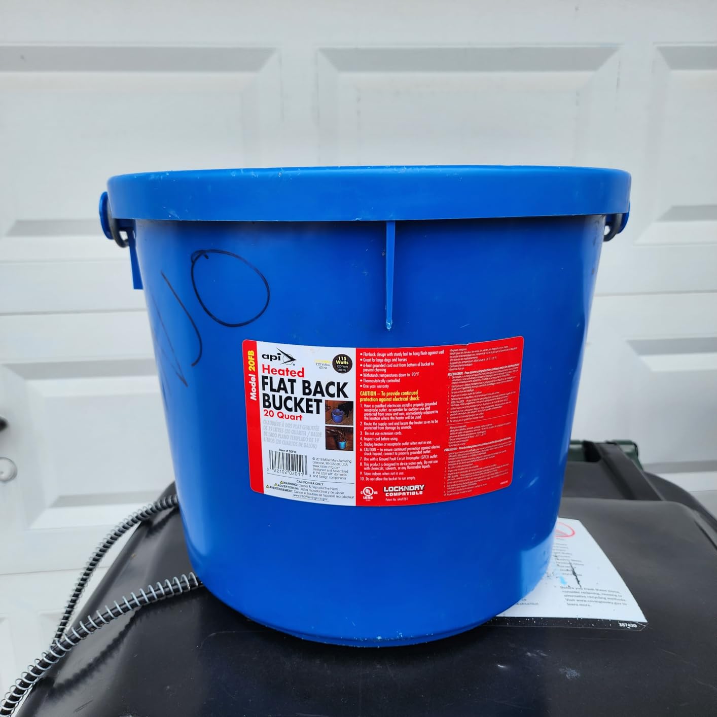 API 5 Gallon 115 Watt Heated Flat Back Bucket 20FB customer photo 2