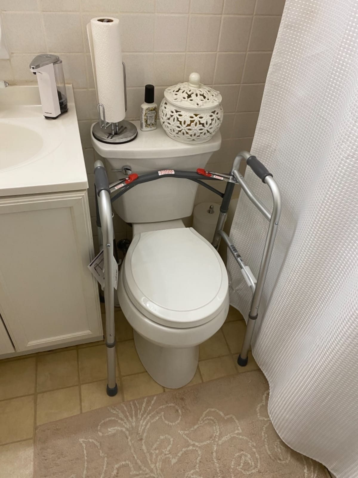 Drive Medical 2-Button Standard Foldable Walker for Seniors, Silver customer photo 2