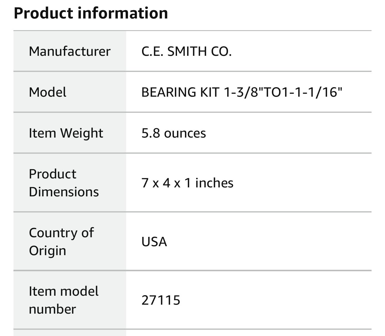 CE Smith, Bearing Kit customer photo 2