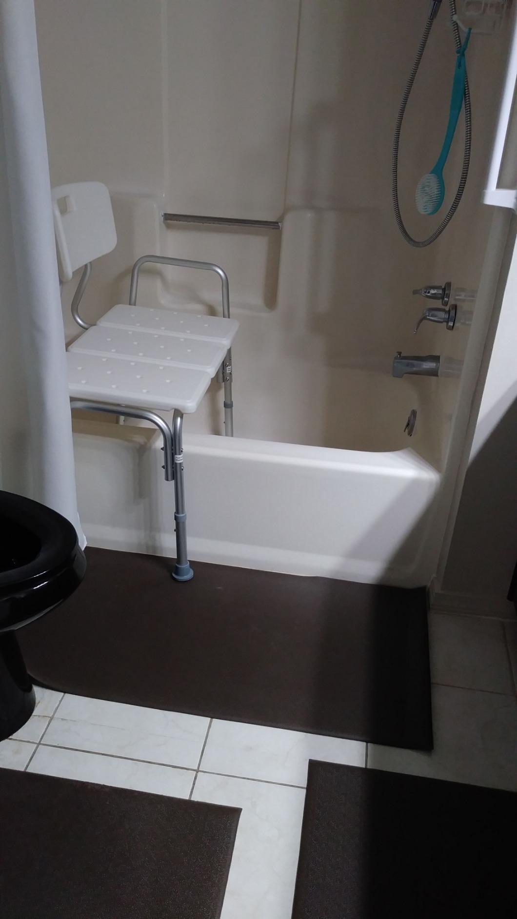 MedMobile® Bathtub Transfer Bench/Bath Chair with Back, Wide SEAT, Adjustable SEAT Height, Sure-GRIPED Legs, Lightweight, Durable, Rust-Resistant Shower Bench customer photo 2