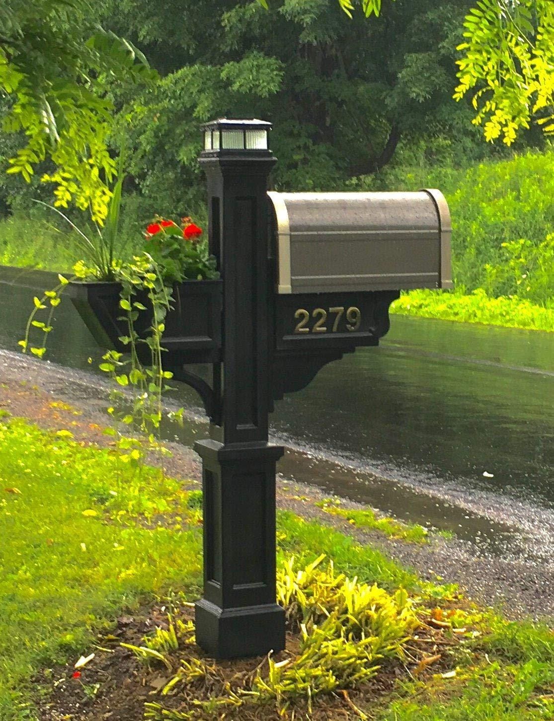 Mayne Signature Decorative Mail Post with Newspaper Holder & Planter, White customer photo 1