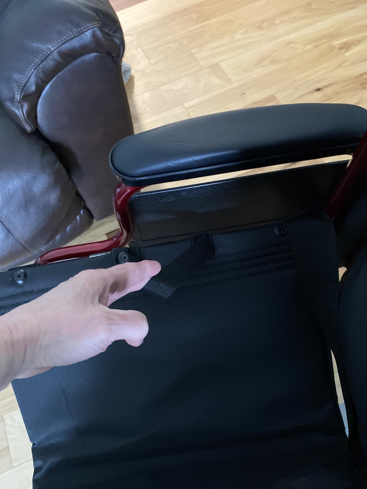 NOVA Heavy Duty Bariatric Transport Chair with 400 lb. Weight Capacity, 22” Extra-Wide Seat with Locking Hand Brakes, Flip Up Arms (for Easy Transfer), Anti-Tippers, 12” Rear Wheels, Color Red customer photo 2