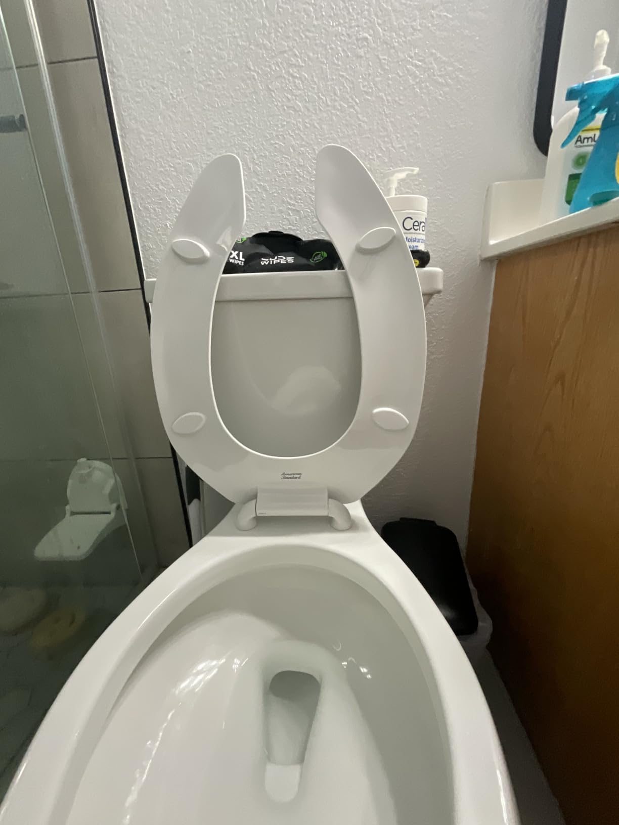 American Standard Commercial Elongated Toilet Seat, Open Front, White | Heavy Duty Commercial Toilet Seat: Includes Check Hinges, Solid Plastic, EverClean Antimicrobial, Fits Elongated| 5901100.020 customer photo 1
