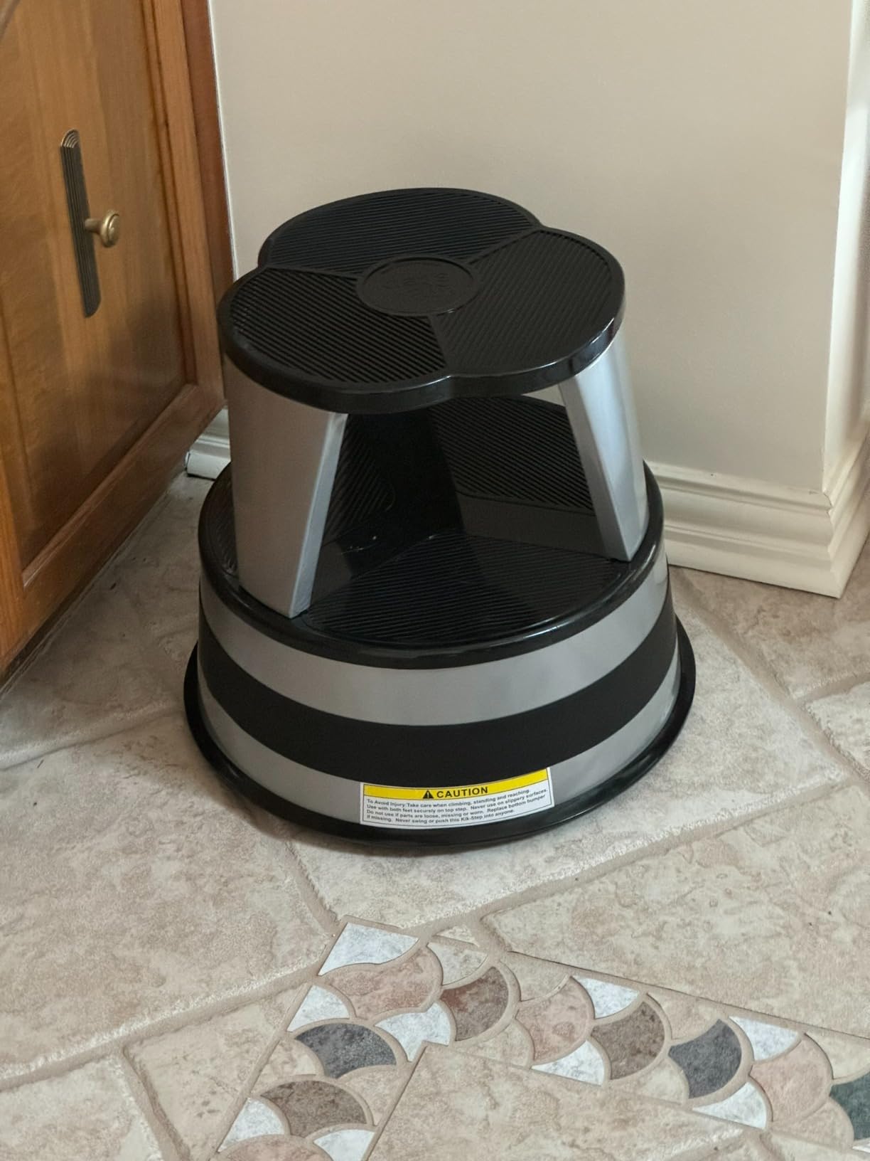 Step Stool with Locking Wheels, Cramer Kik-Step Heavy Duty Rolling Steel Stool, Non-Slip, Holds 350 lbs (Black) customer photo 1