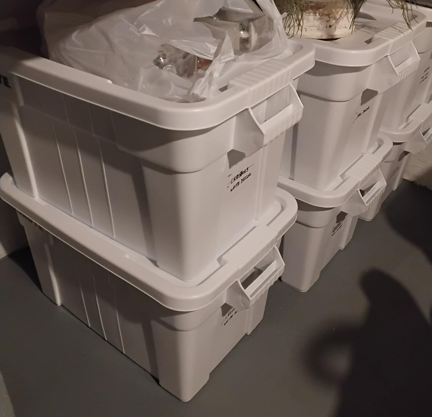Rubbermaid Commercial Products BRUTE Tote Storage Container with Lid, 14-Gallon-included, Rugged/Reusable Boxes for Moving/Storing in Garage/Basement/Attic/Jobsite/Truck/Camping, Gray customer photo 1