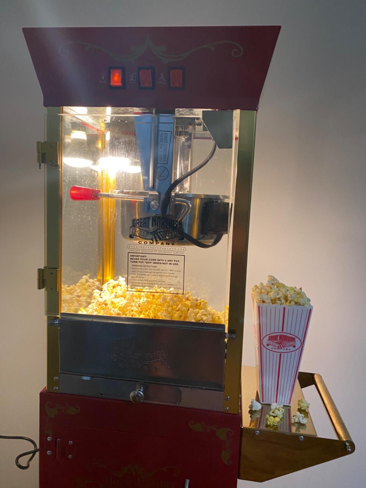 Great Northern Popcorn Matinee 8oz Popcorn Machine Cart with Kernels, Red customer photo 1