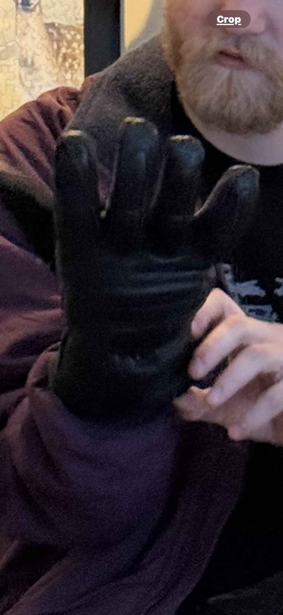 Men’s Winter Gauntlet Motorcycle Gloves, 100% Natural Sheep Leather, Thinsulate Thermal Heated Lining, Full Windproof Cold Weather Water Resistant, Reinforced Warm Biker Driving Glove Black L customer photo 2