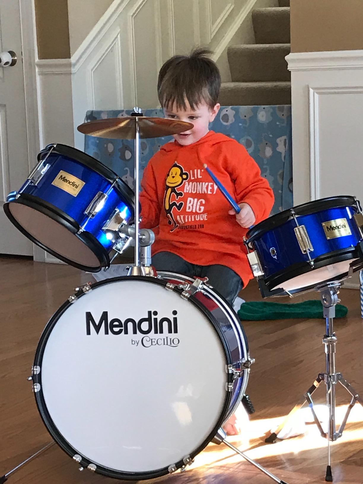 Mendini By Cecilio 16 Inch Drum Set, 3-Piece Junior Drum Set - Metallic Red customer photo 1