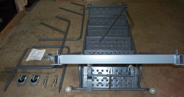 Tri-Arc KDEC109246 9-Step Forward Descent Safety Angle Steel Rolling Industrial and Warehouse Ladder with Perforated Tread, 24-Inch Wide Steps customer photo 2