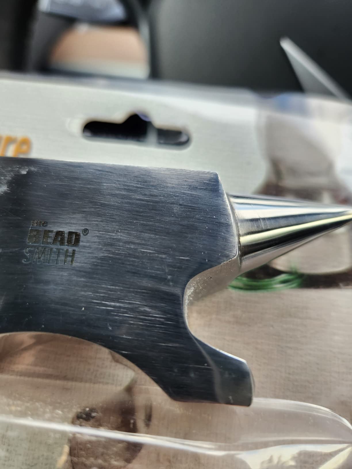 The Beadsmith Dual-Ended Horn Anvil – Mini Size 2.5 x 1 x 1.5 inches – 118mm Tip to Tip – 13.11oz/0.82lbs – Made of Solid Stainless Steel – Flat Horn and Rounded Horn – Use for Hardening Wire Designs customer photo 1