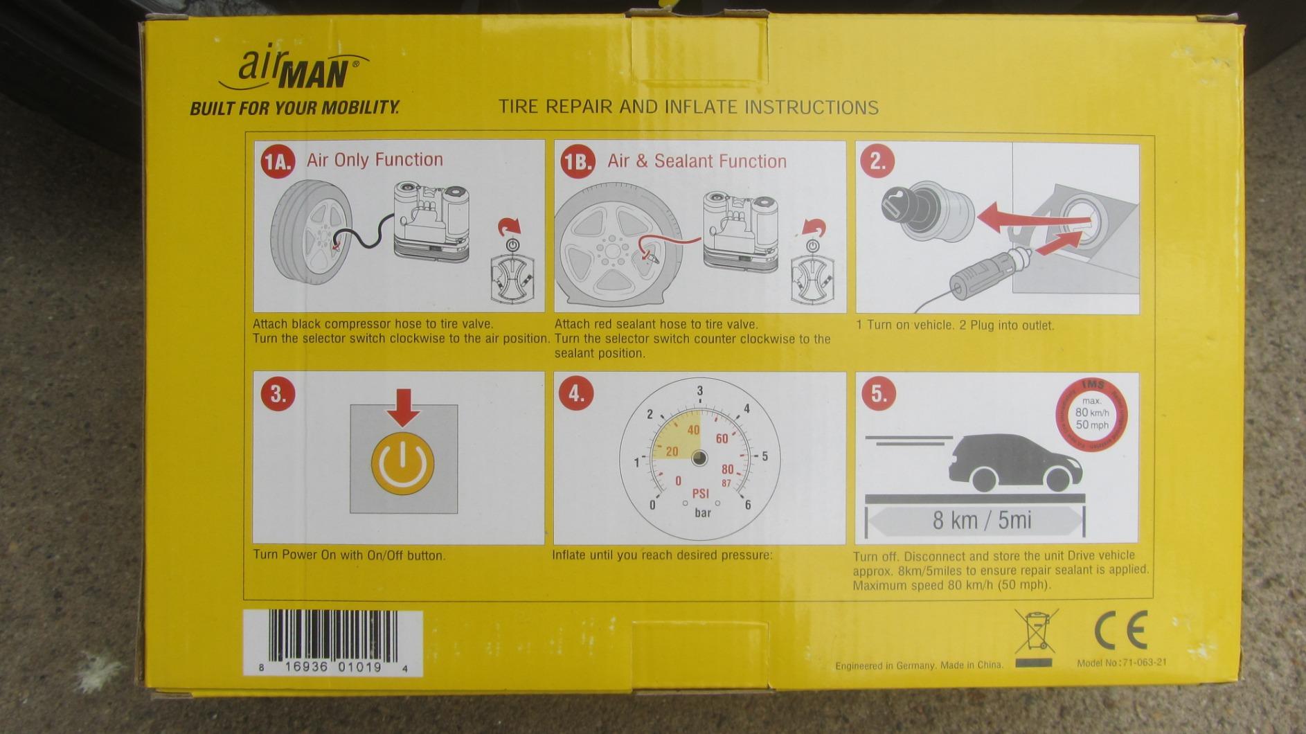 AIRMAN ResQ Pro+ Tire Repair Kit - Air Compressor Flat Tire Fix & Inflator Kit with Tire Foam Sealant, LED Light - Emergency Roadside Solution for Cars, SUVs, Minivans customer photo 2