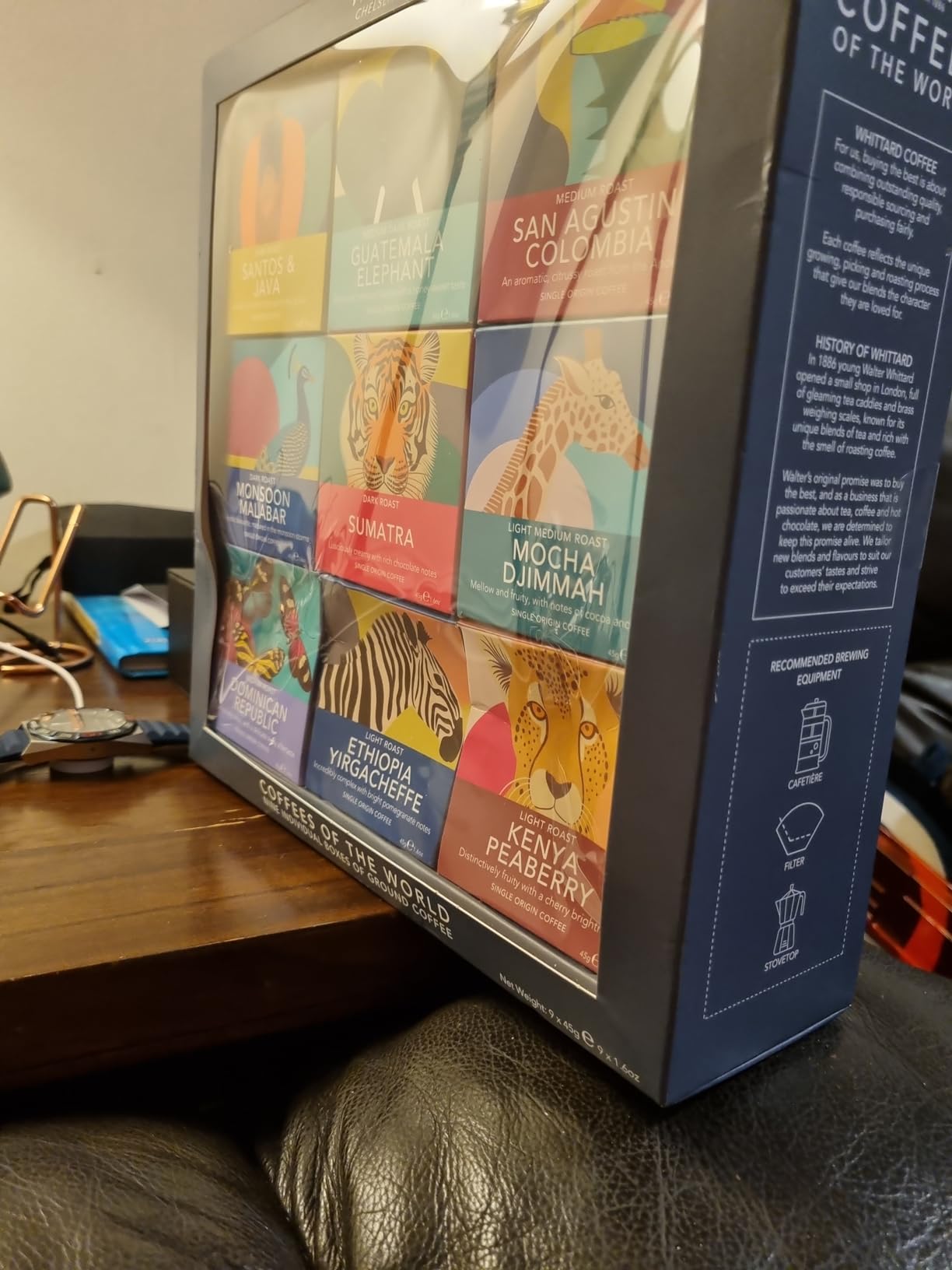 Whittard of Chelsea - Coffees of the World - Coffee Sampler Gift Box Set, 100% Arabica, Multiple Roast Types (9 Individually Wrapped Ground Coffees) customer photo 1