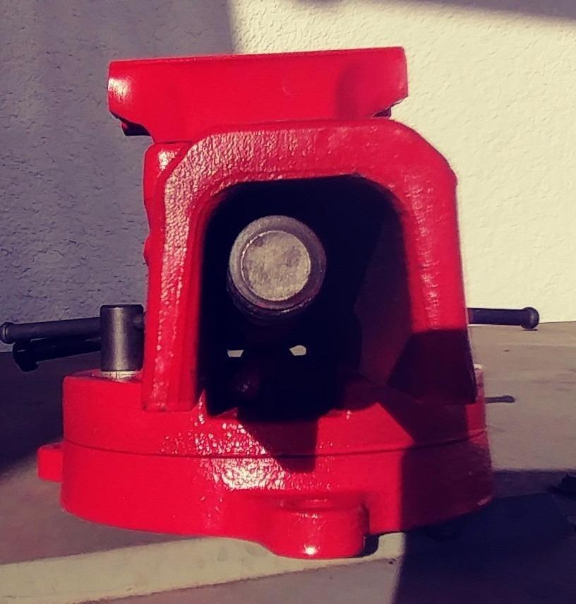 Yost Vises ADI-6 Heavy Duty Vise | 130,000 PSI Tensile Strength Austempered Ductile Iron Bench Vise | 6 Inch Jaw Width with a 360 Degrees Interlocking Swivel Base and 2 Lockdowns | Red customer photo 2