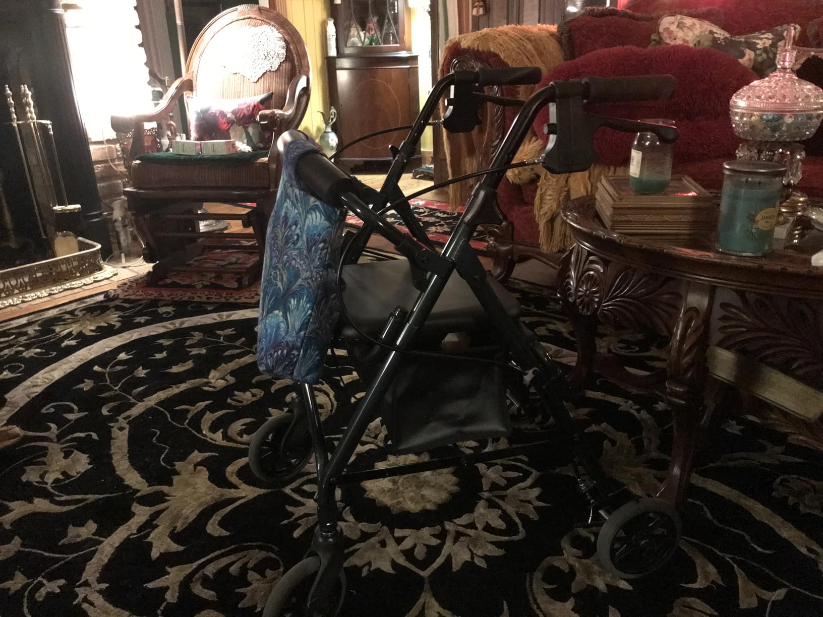 NOVA GetGo Petite Ultra Narrow Rollator Walkers for Seniors with Seat, Lightweight Walker for Elderly, Only 13 lbs, Narrow Frame, Folding Walker with Wheels and Seat, Extra Lightweight, Color Blue customer photo 1