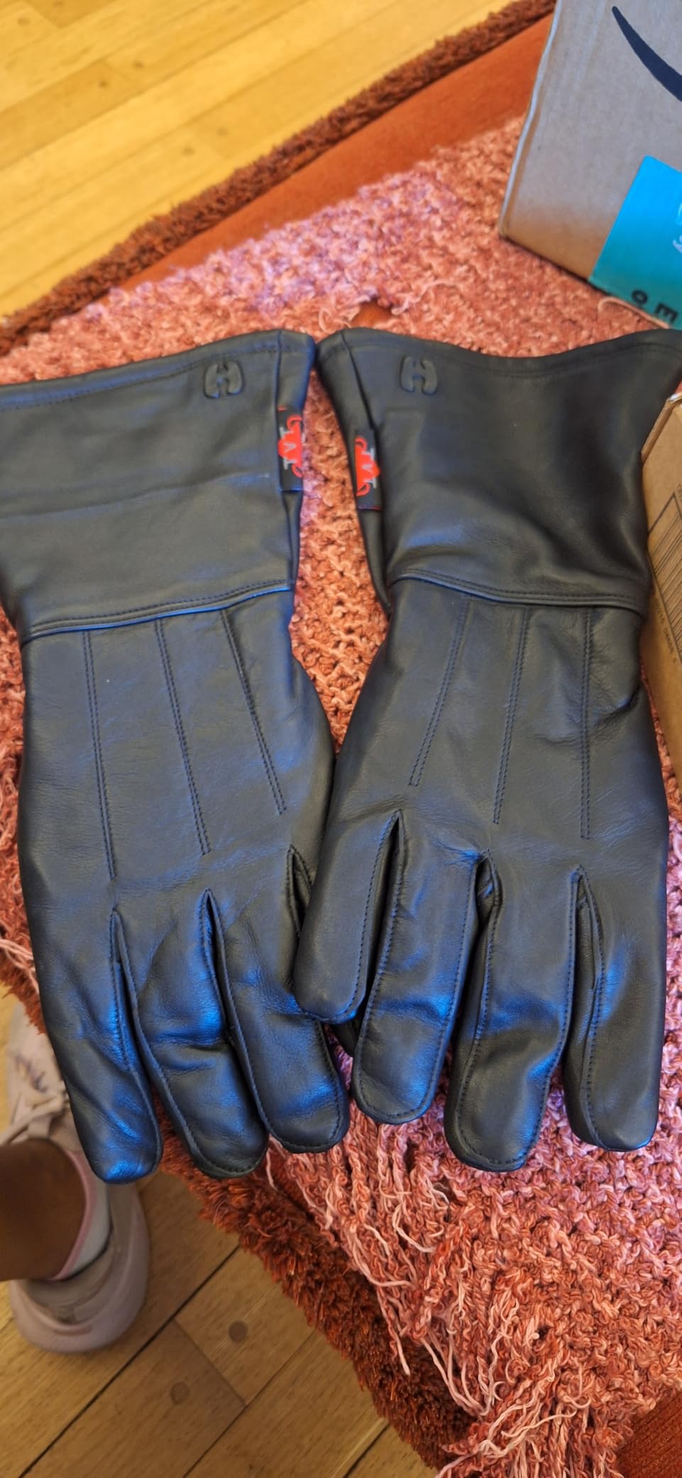 Milwaukee Leather Men's Gauntlet Motorcycle Hand Gloves-Black Leather Long Cuff Snap Closure Thermal Lined-SH264 customer photo 1