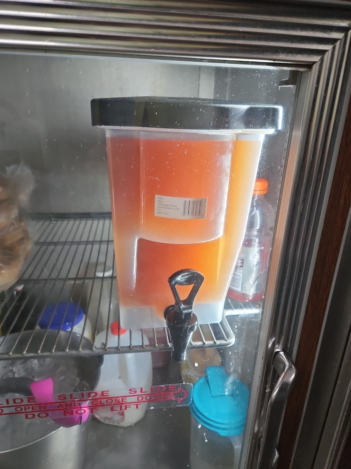 Winco 3 Gallon Slim Plastic Beverage Dispenser with Base customer photo 2