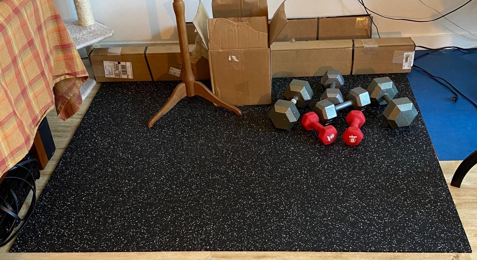 IncStores 8mm Strong Rubber Tiles (23in x 23in Tiles/Multi Piece Floor Kits) Interlocking Rubber Gym Mats for Home Gym Flooring & Fitness Room Floors customer photo 2