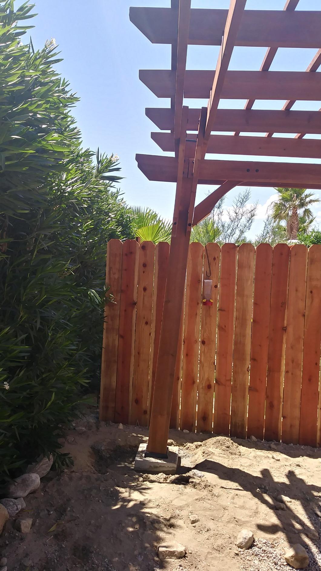 Backyard Discovery Beaumont 10' x 10' Traditional Cedar Wood Pergola Kit with Trellis Roof, All-Season Durability, High-Wind Rating, PowerPort, Shade for Outdoor Patio, Deck, Garden, and Entertaining customer photo 1