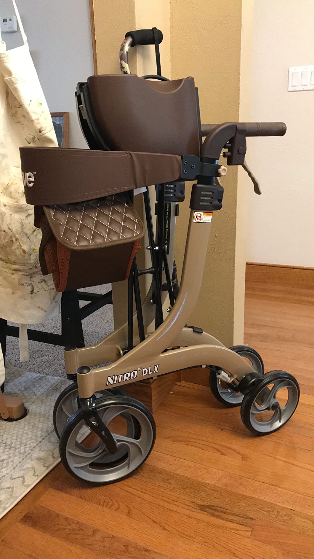 Drive Medical Nitro DLX Foldable Rollator Walker, 10 Inch Wheels, Champagne customer photo 1