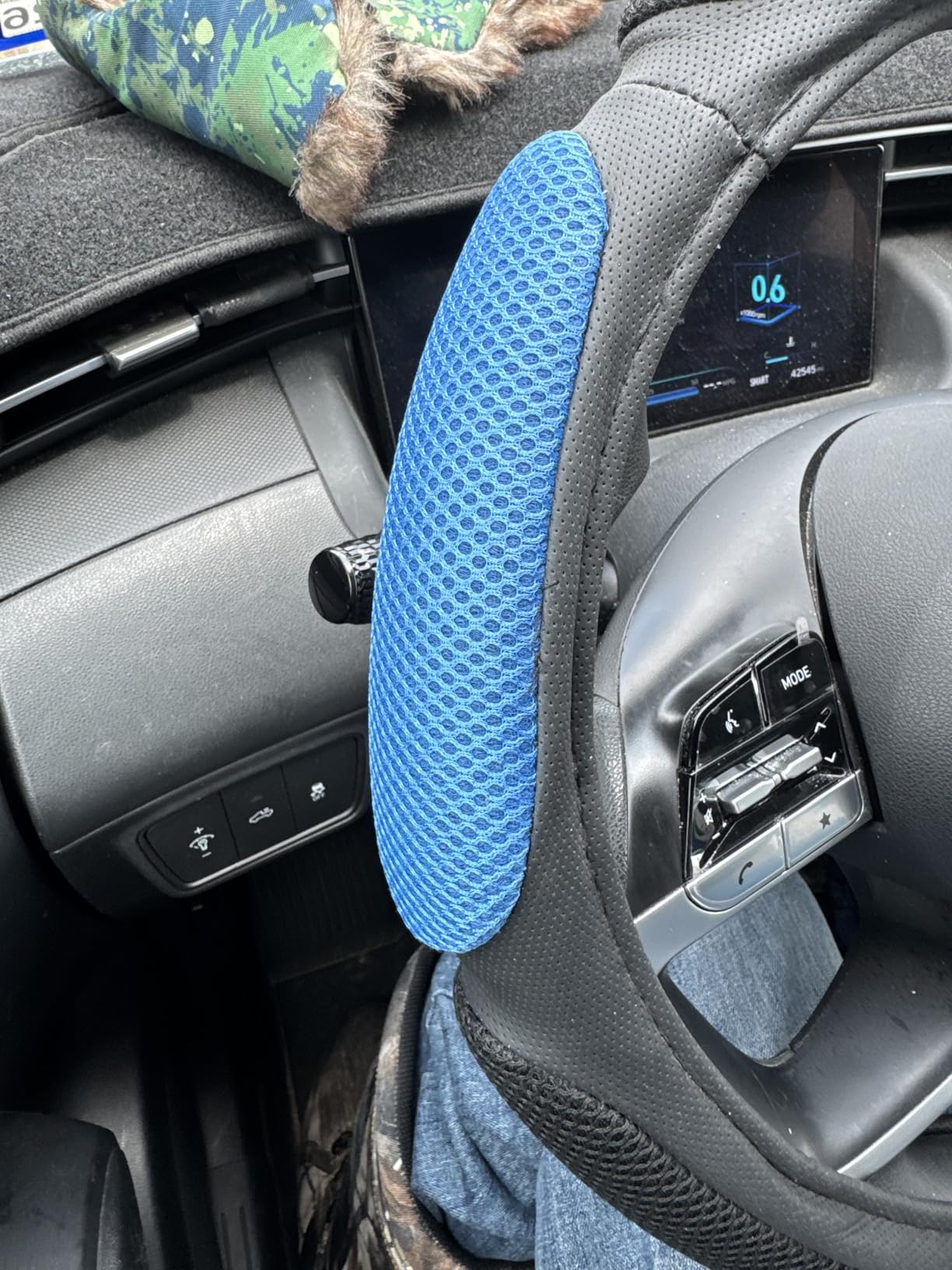 Steering Wheel Cover -Odorless, Cooler Hands in Summer, Warmer Hands in Winter (Black) customer photo 1