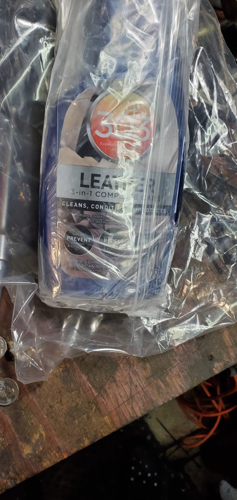 303 Products Leather 3-In-1 Complete Care - Cleans, Conditions, & Protects - Helps Prevent Fading & Cracking - Rinse Free Formula - Repels Dust, Lint, & Staining, 16 fl. oz. (30218CSR) Packaging May Vary customer photo 1