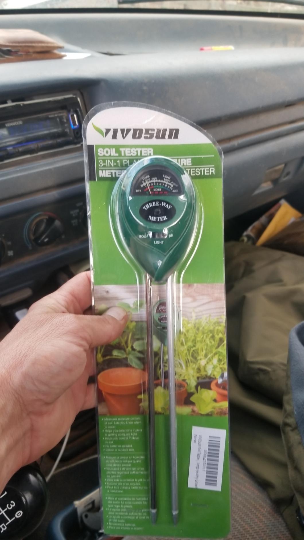 VIVOSUN Plant Soil Moisture Meter, 3-in-1 pH Tester, Indoor & Outdoor Use customer photo 1