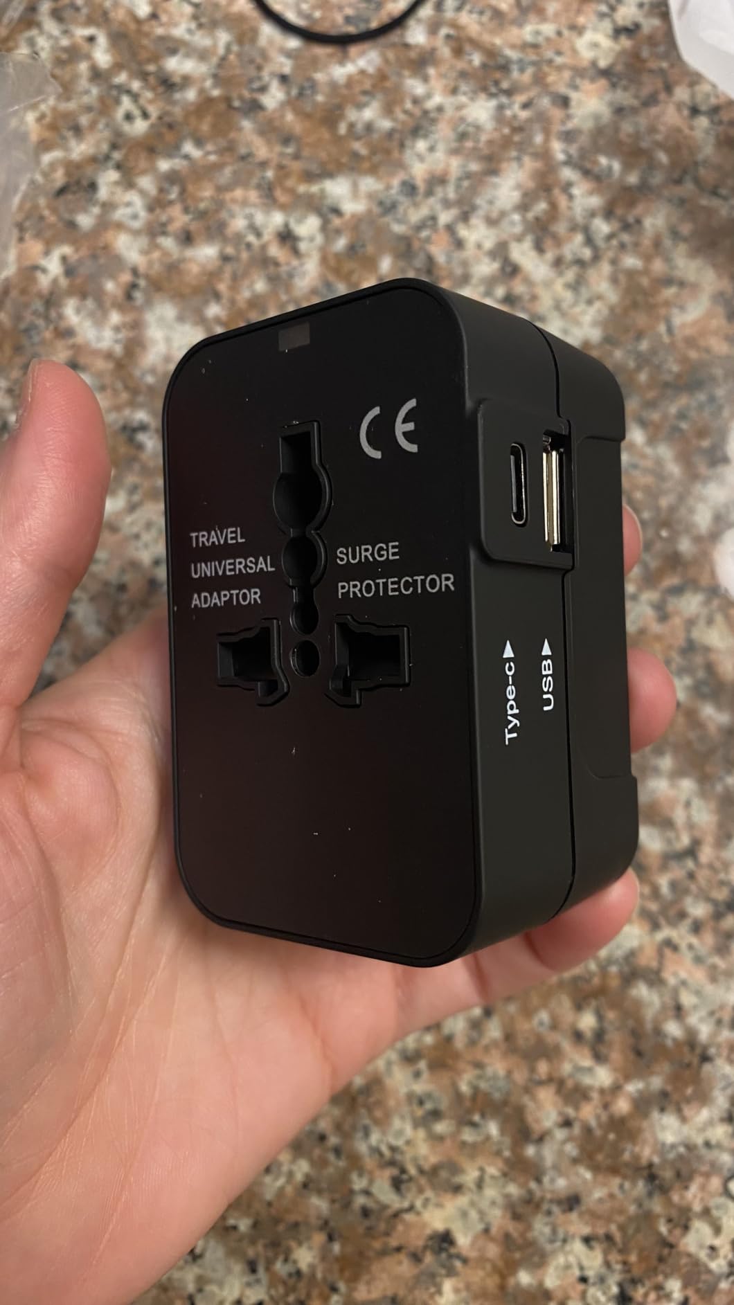 Universal Travel Adapter USB C, All in One Worldwide Plug Adapter, Black customer photo 2