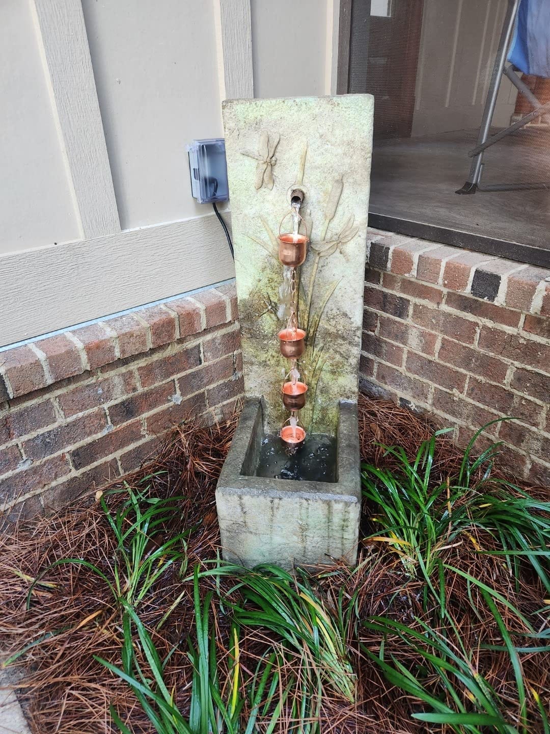 Copper Rain Chain – Decorative Chimes & Cups Replace Gutter Downspout & Divert Water Away from Home for Stunning Fountain Display – for Universal Fit customer photo 2