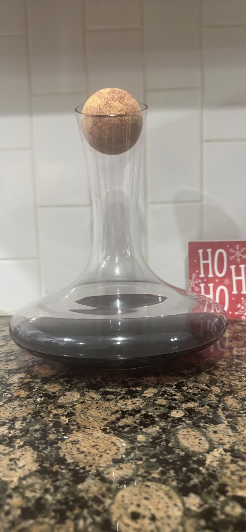 Wine Decanter & Accessories (Cork Stopper + Cleaning Beads) - 100% Lead-Free Crystal Wine Carafe - Unique Gift Idea customer photo 2