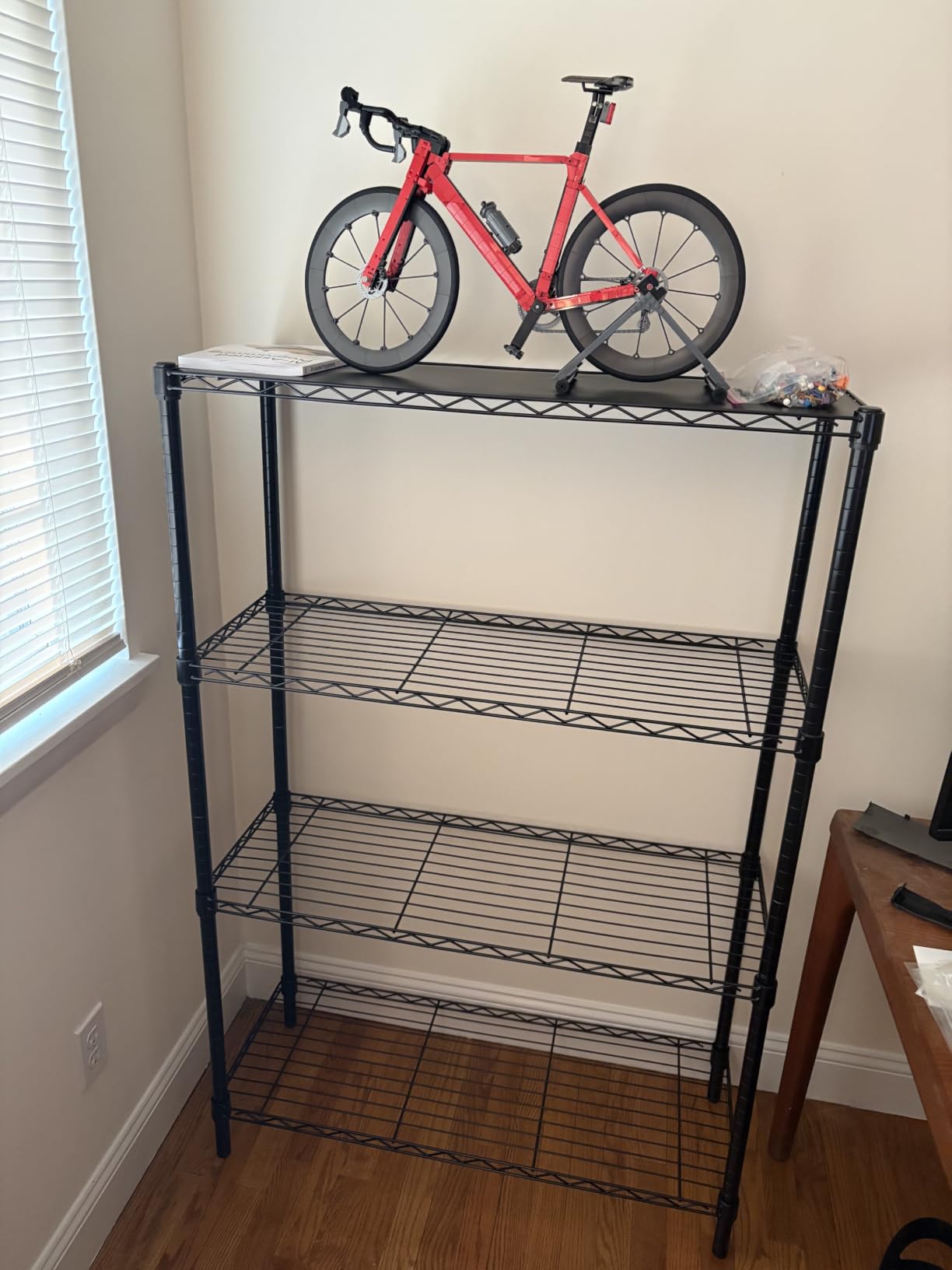 Amazon Basics 3-Shelf Adjustable Heavy Duty Steel Wire Shelving Rack with Chrome Finish, No-Tool Assembly, 250 lbs per Shelf, 23.2