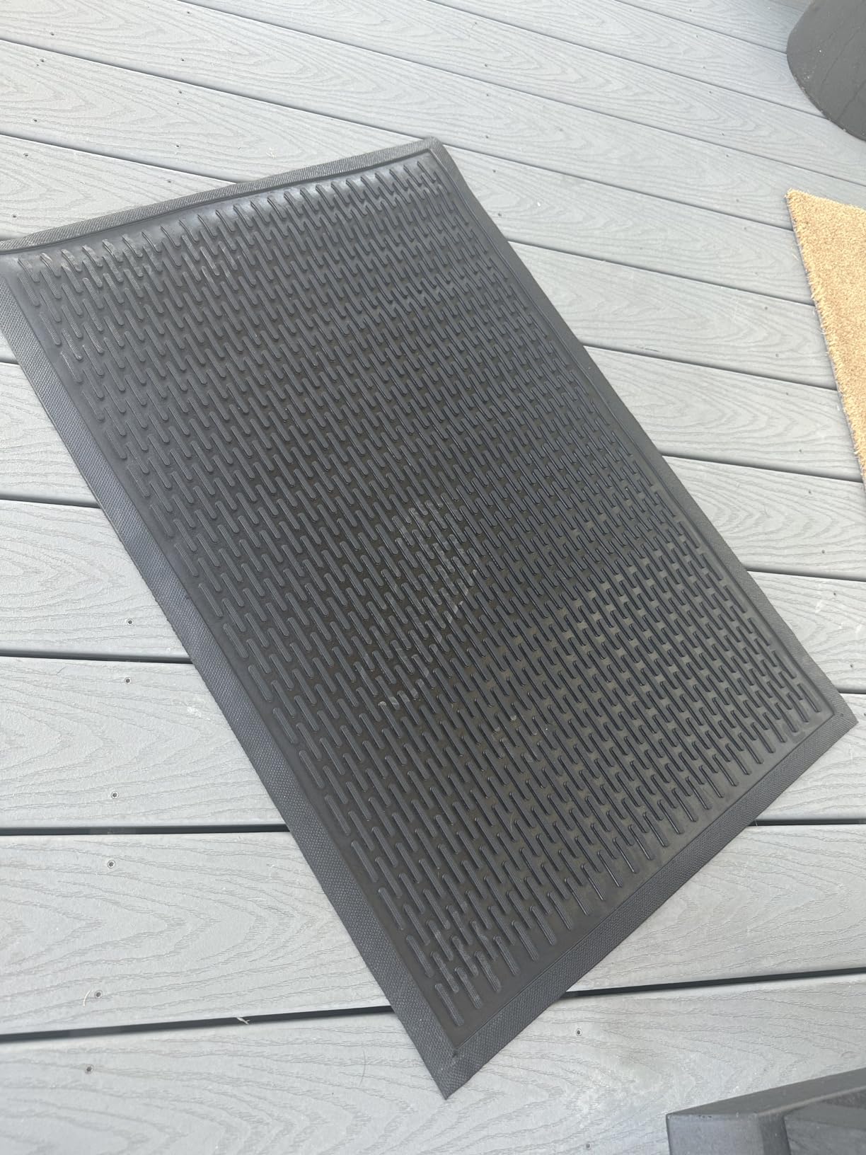 Ottomanson Waterproof Rubber Outdoor Doormat – Heavy-Duty Non-Slip Rubber Floor Mat with Ridge Scraper Pattern, All-Weather Front Door Entry Mat for Mud & Dirt Control – 24