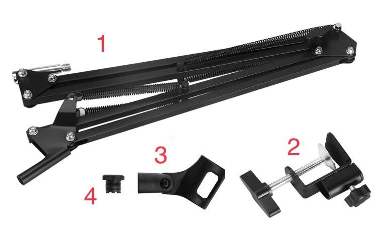 Microphone Arm,Aokeo AK-35 Microphone Desk Stand-Microphone Suspension Boom Scissor Arm Stand For Blue Yeti,Blue Snowball iCE,QuadCast,Elgato customer photo 1