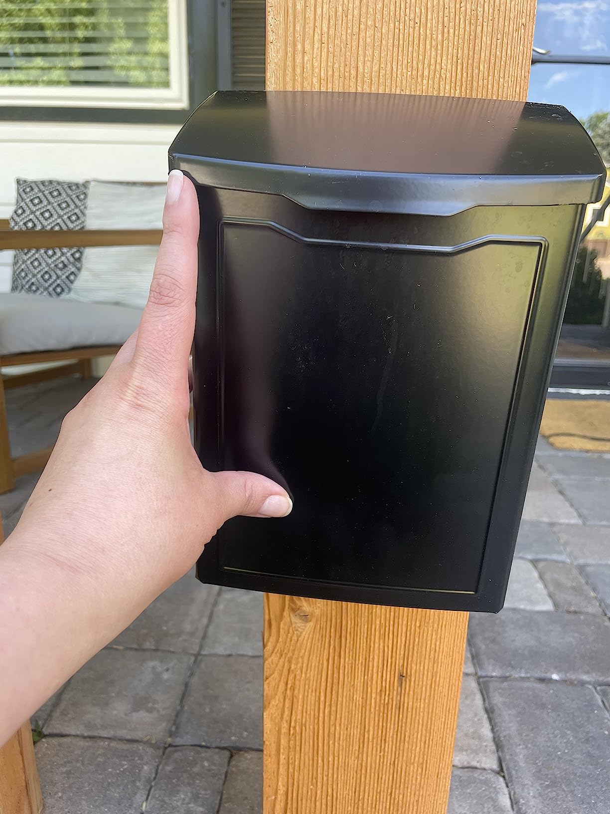 Architectural Mailboxes 2681B Black Marina Wall Mount Mailbox, Small customer photo 2