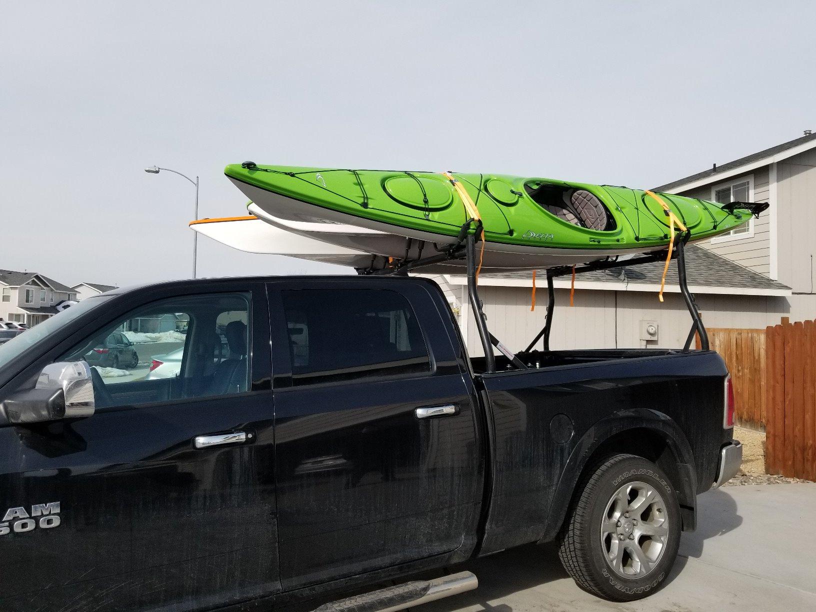 Model X35 Truck Rack with 8 Non-Drilling C-Clamps and 2 Sets Kayak J-Racks with Ratchet Lashing Straps & Ratchet Bow and Stern Tie Down Straps customer photo 1