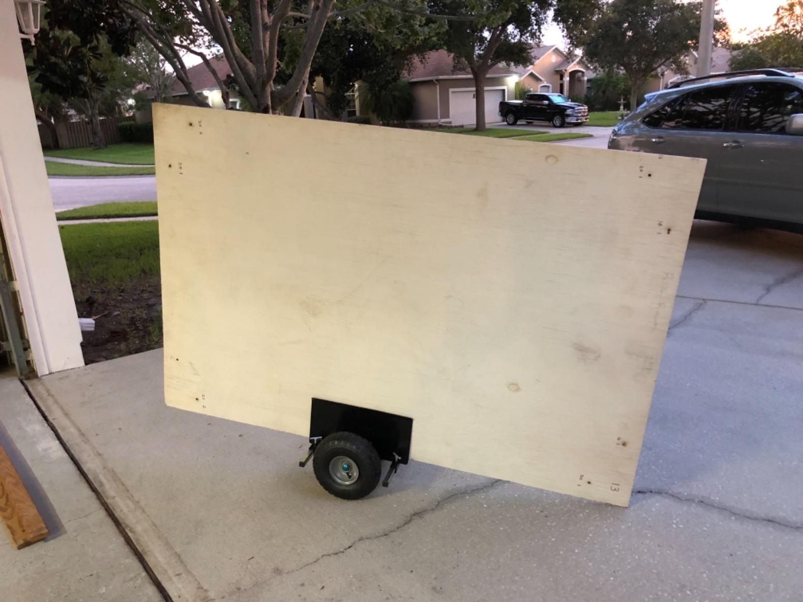 Drywall Cart - Lumber, Wood Paneling, and Plywood Carrier Holds up to 600lbs - Door Dolly with 10-inch Inflatable Wheels by Pentagon Tools (Black) customer photo 2