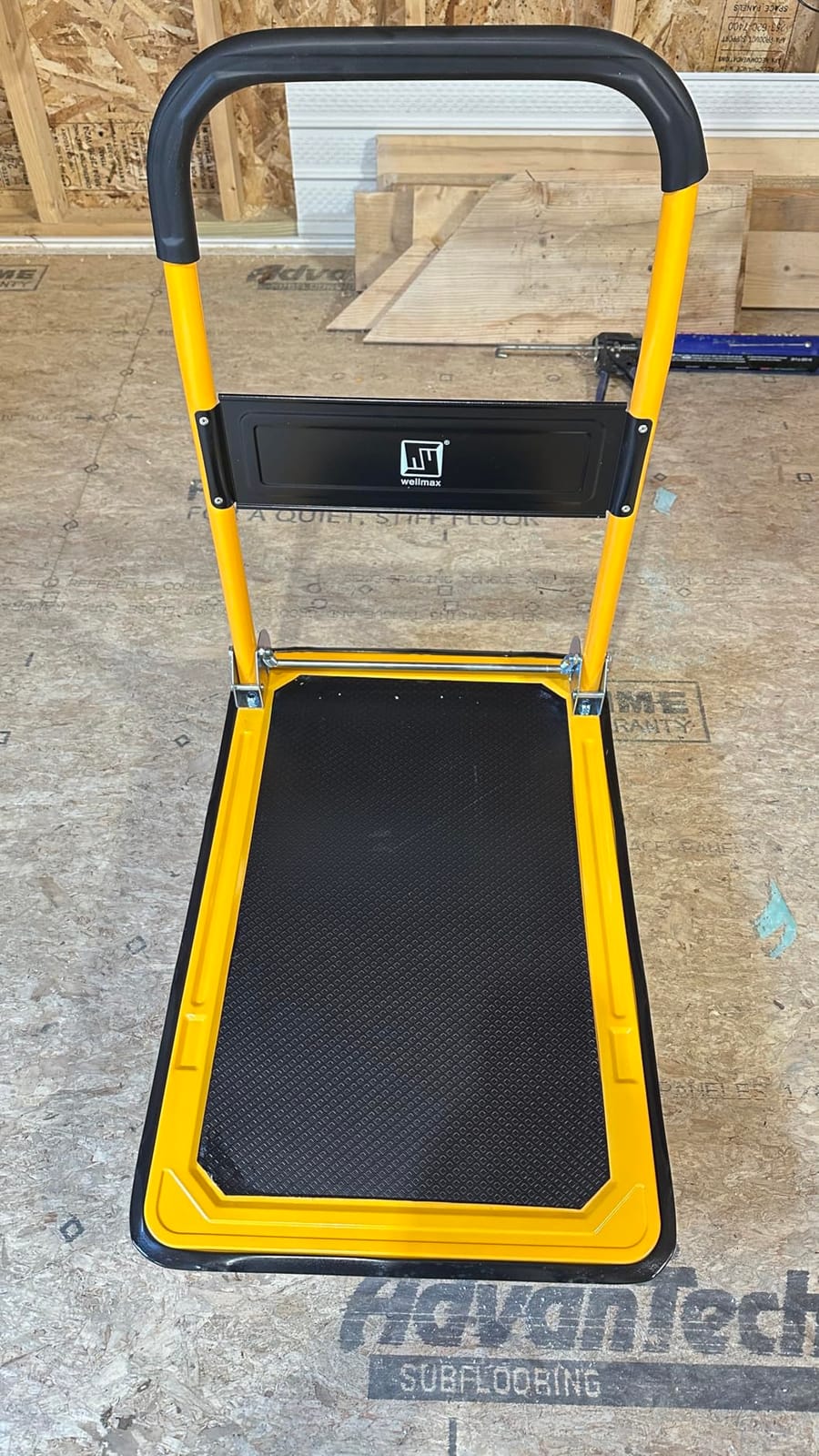 Wellmax Push Cart Dolly, Foldable Moving Platform Flat Cart, 330 lb, Yellow customer photo 1