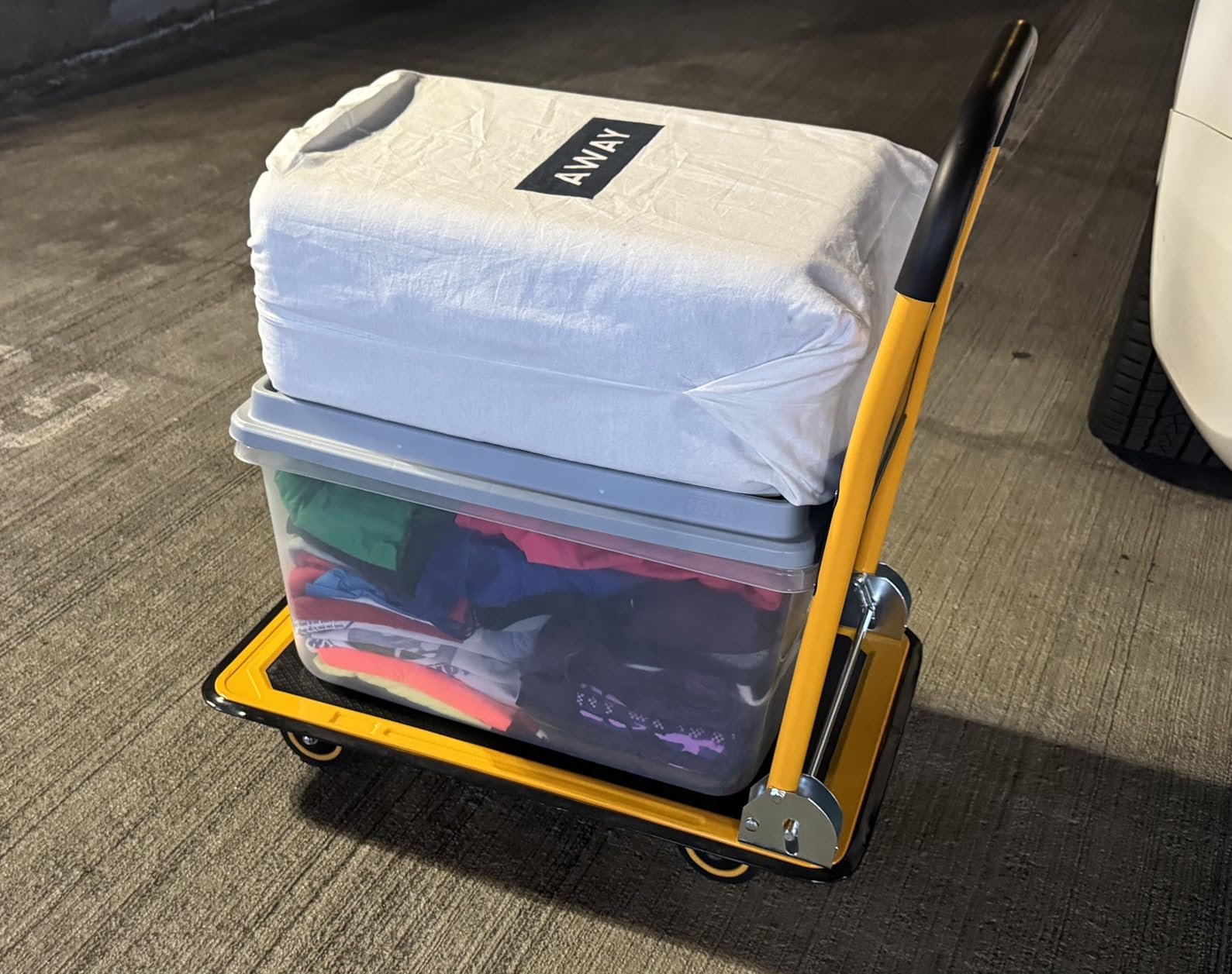 Wellmax Push Cart Dolly, Foldable Moving Platform Flat Cart, 330 lb, Yellow customer photo 2