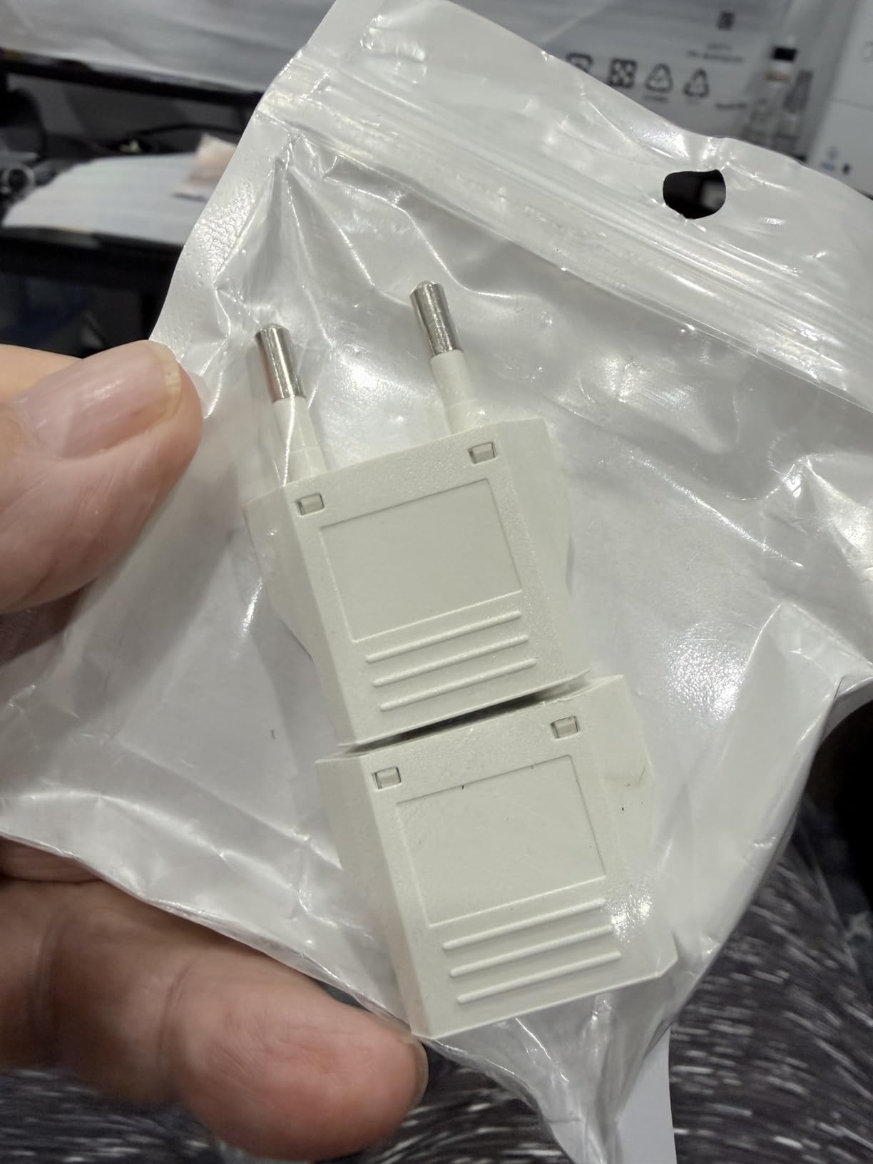 Unidapt European Travel Plug Adapter, US to Europe Type C, 4 Pack, White customer photo 1