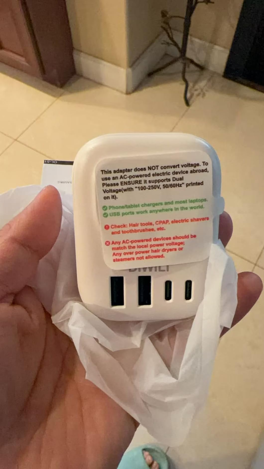 Unidapt European Travel Plug Adapter, US to Europe Type C, 4 Pack, White customer photo 2