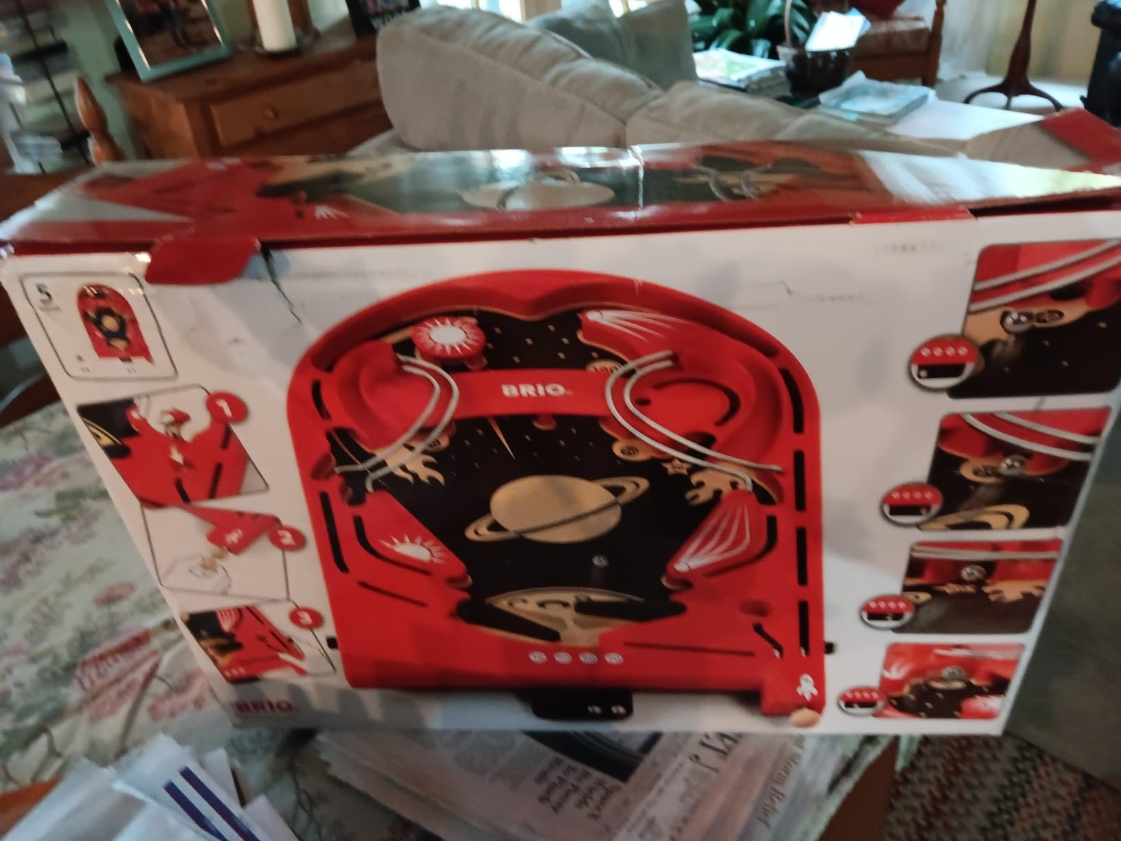 BRIO 34017 Pinball Game - Classic Vintage Arcade Style | Engaging Brain Game for Kids and Adults | Ideal Gift for Ages 6 and Up, Red customer photo 2