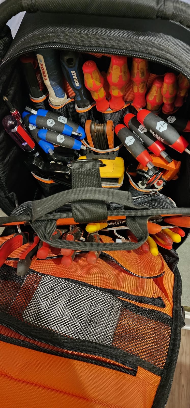 Klein Tools 55485 Tool Bag Backpack, 48 Pockets, Black/Orange/Gray customer photo 2