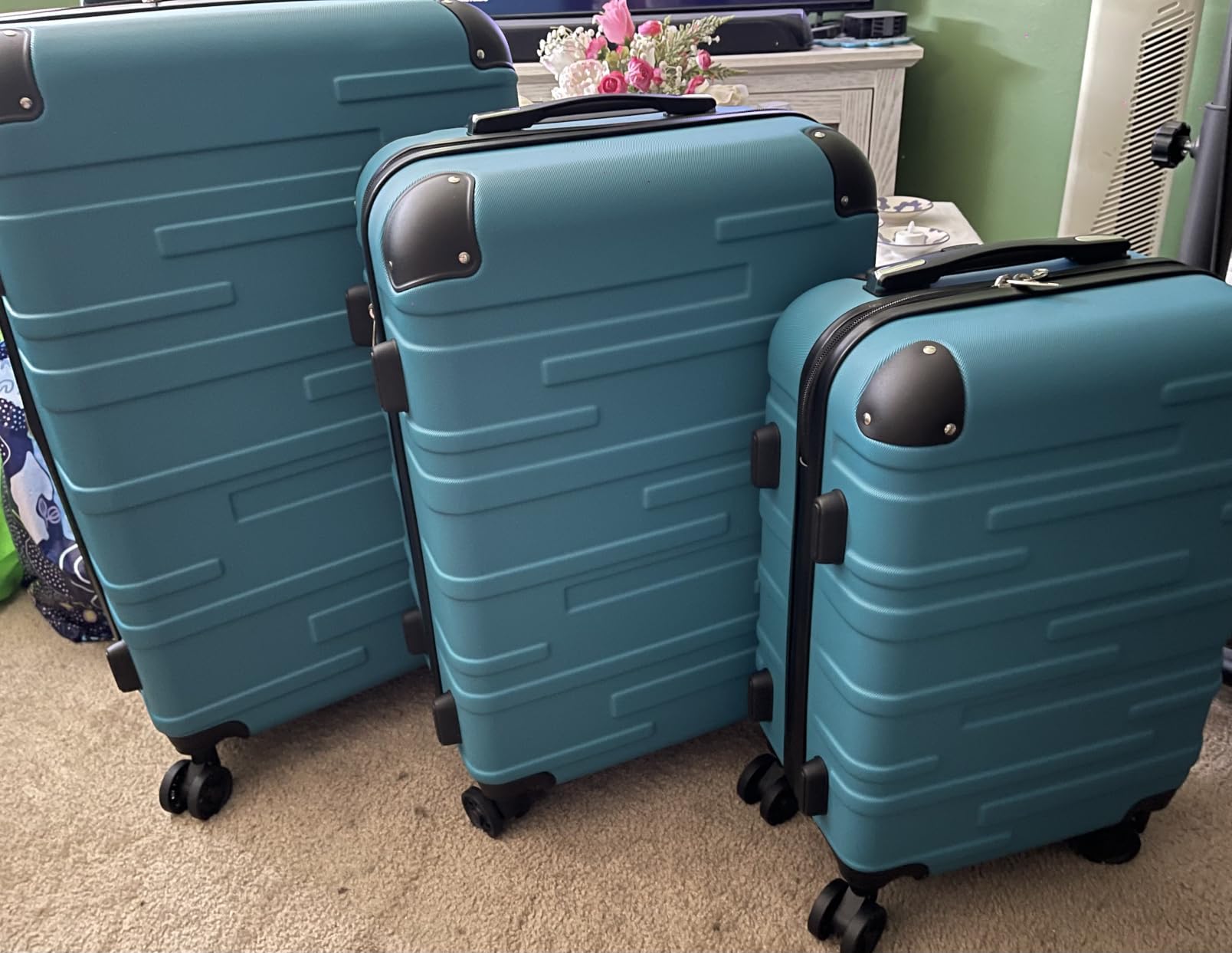 Coolife Hardside ABS Luggage, TSA Lock, Spinner Wheels, 3-Piece Set customer photo 2