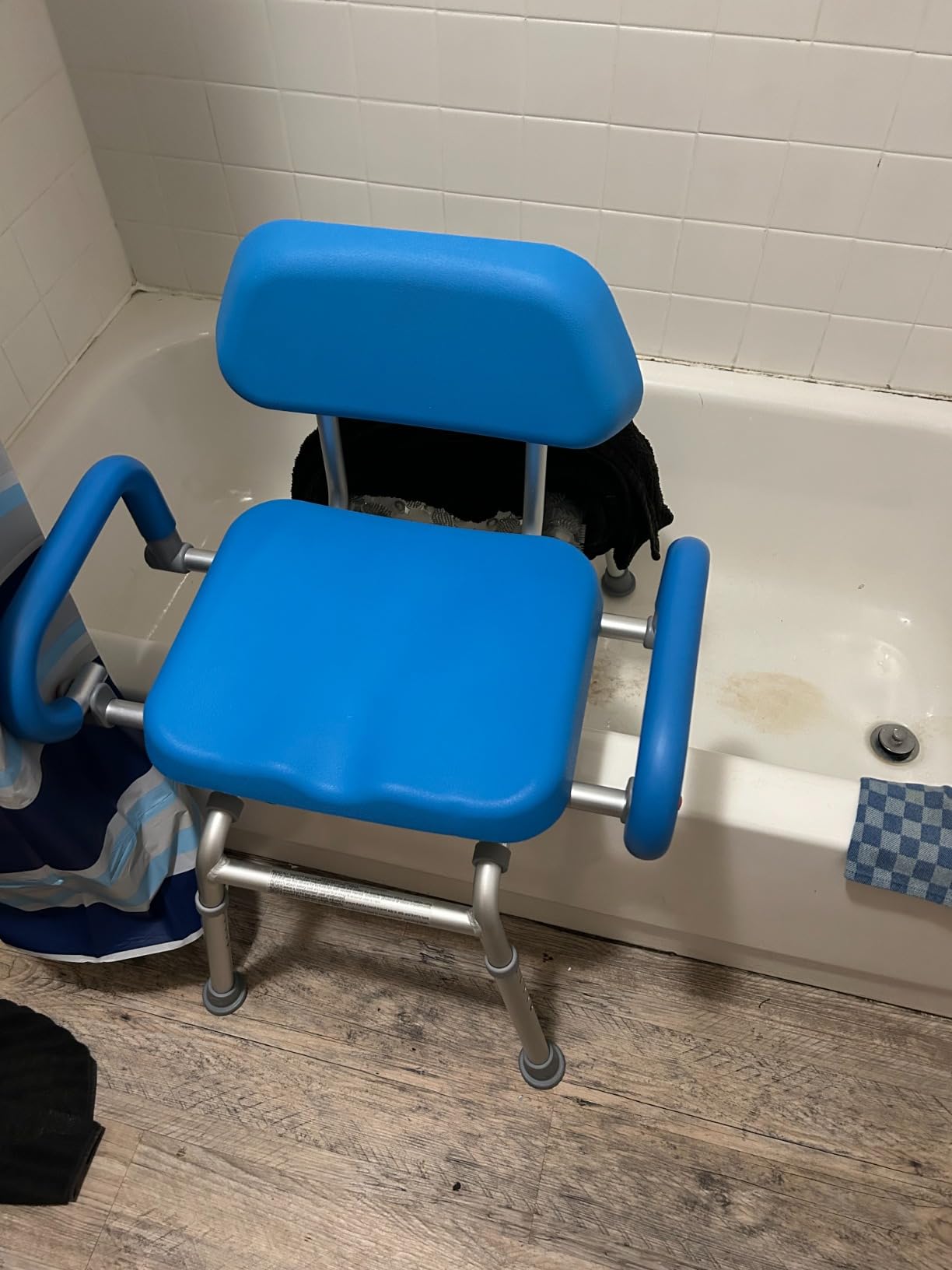 Platinum Health Carousel Sliding Shower Chair Transfer Bench with Swivel Seat, Premium Padded Bath, with Pivoting Arms, Adjustable Space Saving Design for Tubs, for Handicap & Seniors, Aluminum, Gray customer photo 1